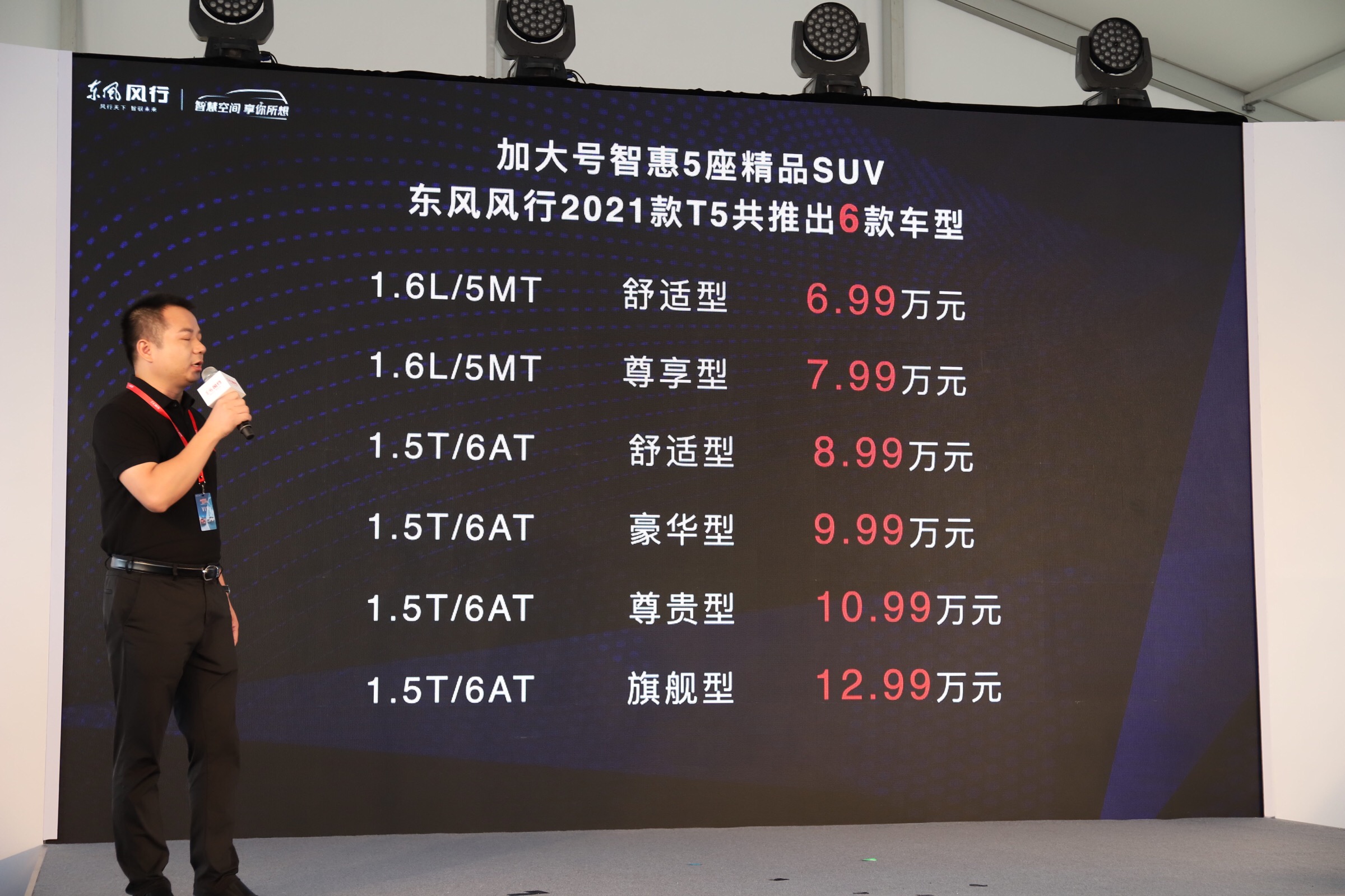 东风风行新款T5正式上市 售6.99万起/推6款车型