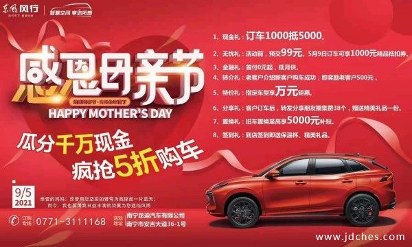 5月9日 感恩母亲节 东风风行疯抢5折购车