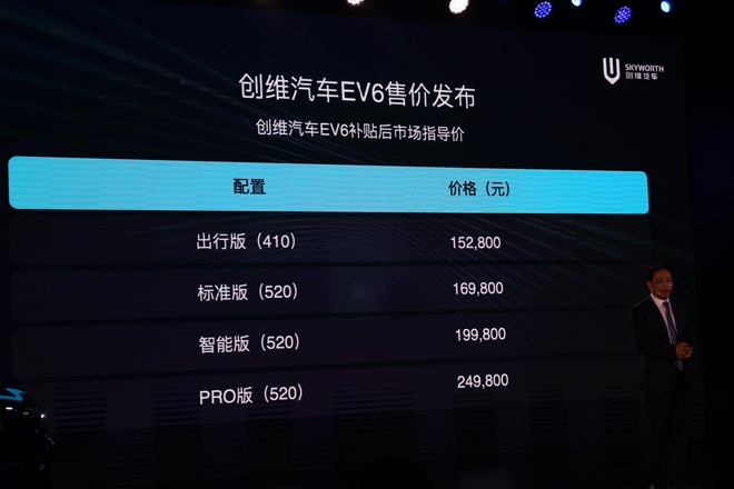 创维也造车了！创维汽车EV6正式上市 售价15.28万起