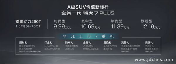 全球王牌SUV——全新一代瑞虎7PLUS上市，售9.99万元起